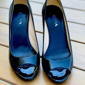 Prada peep toe pumps